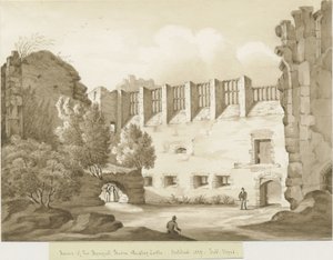 Dudley Castle - The Keep: sepiateckning