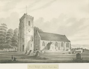 Kinver kyrka: sepiateckning av Robert Noyes