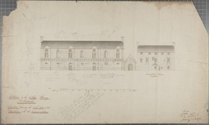 Arkitektritning av universitetsbiblioteket, 1827 (penna & wc på papper) av Robert Payton Reid