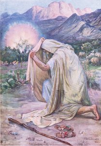 Den brinnande busken, från The Bible Picture Book utgiven av Thomas Nelson, c.1950
