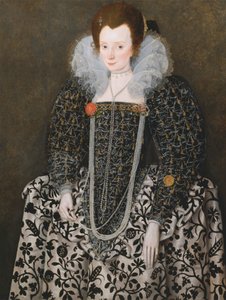 Porträtt av en kvinna, traditionellt identifierad som Mary Clopton (född Waldegrave), från Kentwell Hall, Suffolk