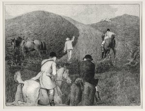 Jaktscen (litho) av Robert Polhill Bevan
