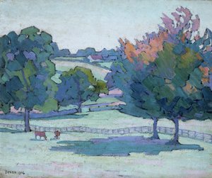 "Lönnar i Cuckfield, Sussex", 1914 av Robert Polhill Bevan