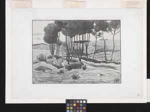 Poplarna (litografi) av Robert Polhill Bevan