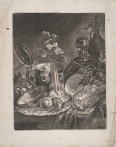 Stilleben med tankard och desserträtt av Robert Robinson