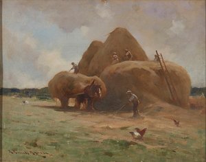 Gathering the Hay (olja på duk)