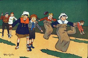 Påsloppet. Gravering i "" Vad spelar vi? ”” av E. Weber med akvarellteckningar av Robert Salles (1871-1929). Librairie Garnier Freres, Paris av Robert Salles