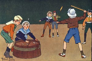 Osellets och quinet. Gravering i "" Vad spelar vi? ”” av E. Weber med akvarellteckningar av Robert Salles (1871-1929). Librairie Garnier Freres, Paris av Robert Salles