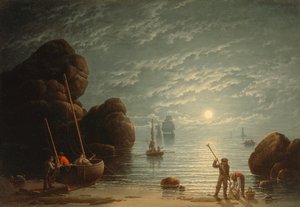 Månskens kustscen av Robert Salmon