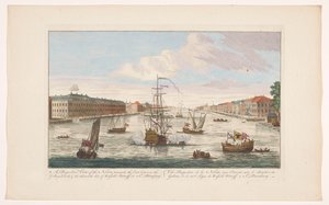 Utsikt över floden Neva i Sankt Petersburg sedd från västra sidan En perspektivvy av Neva, mot öster (...) (titel på objekt)