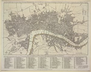 En plan för London, Westminster och Southwark av Robert Sayer