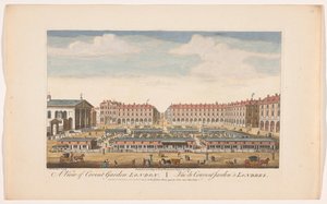 Vy över Covent Garden Market i London Utsikt över Covent Garden London (titel på objekt) London (serietitel) av Robert Sayer