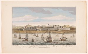 Utsikt över Fort Saint George i Madras Fort St George på Coromandel Coast. Tillhör East India Company of England (titel på objekt) Settlements of the VOC (serietitel) av Robert Sayer