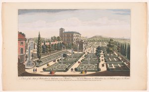 Utsikt över Giardini Vaticani i Vatikanstaten En vy av sätet Belvedere i Vaticano nära Rom (titel på objektet) Rom (serietitel) av Robert Sayer