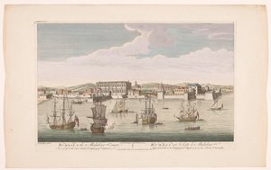 Utsikt över staden Bombay Bombay på Malabarkusten som tillhör East India Company of England (titel på objekt) Settlements of the VOC (serietitel) av Robert Sayer