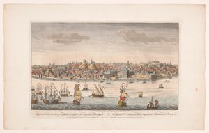 Utsikt över staden Lissabon En allmän bild av staden Lissabon, huvudstaden i kungadömet Portugal (titel på objektet) Madrid och Lissabon (serietitel)