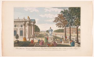 Se över Schloss Pillnitz Utsikt över Bilniz i Sachsen, ett av kungens palats av Polen (titel på objektet) Saksen (serietitel) av Robert Sayer