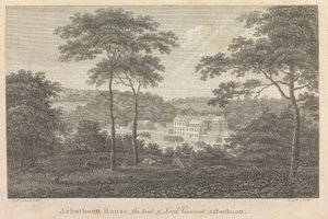 Arbuthnott House, säte för Lord Viscount Arbuthnott; sida 10 (volym ett) av Robert Scott
