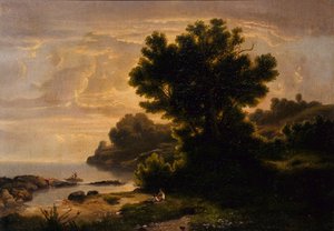 Landskap med familj vid sjön, 1858. av Robert Seldon Duncanson