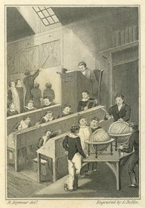 Nicholas Nickleby: Dotheboys Hall, graverad av Samuel Bellin (1799-1893)