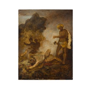 Don Raphael and his Companions Surprised by Corsairs (olja på papper på panel) av Robert Smirke