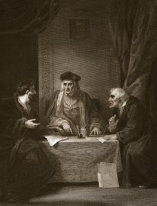 Henry VII med Empson und Dudley, graverad av Worthington, illustration från David Humes "The History of England", pub. av R. Bowyer, London, 1812 av Robert Smirke