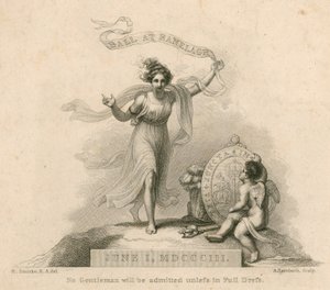 Inbjudan till en bal i Ranelagh Gardens, Millbank, London, 1 juni 1803 av Robert Smirke
