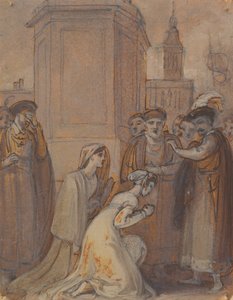 Isabella och Mariana knäböjer inför hertigen av Robert Smirke