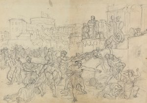 Skiss över goterna som kommer in i Rom, från Shakespeares pjäs, Titus Andronicus av Robert Smirke