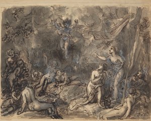 Studie av nakna figurer i ett skogsområde av Robert Smirke