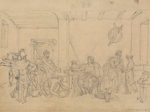 Studie av en inre scen, med romerska soldater av Robert Smirke