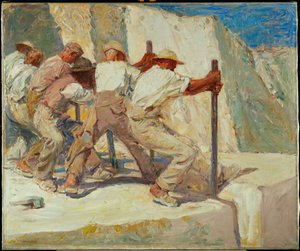 Stonecutters (olja på duk) av Robert Sterl