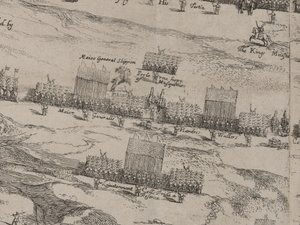 Beskrivning av Hans Majestäts Häst- och Fotarméer och Sir Thomas Fairefax; den fowertonde dagen i juni 1645 av Robert Streater or Streeter