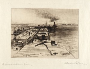 En Hudson River Tow av Robert Swain Gifford