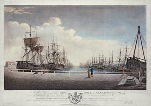 En västlig vy av den nya hamnen i Kingston upon Hull