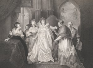 Drottning Catherine, kardinal Wolsey och kardinal Campeius Sha..., publicerad första gången 1796, återutgiven 1852.