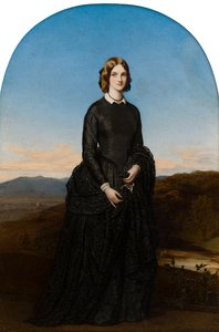 Porträtt av Hon. Selina Weld Forester, Viscountess Newport och senare grevinnan av Bradford (1819-1894), c.1840-70 (olja på elfenben) av Robert Thorburn