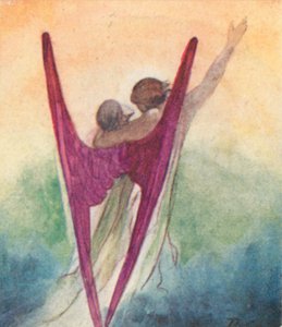 Illustration till The Dream of Gerontius av kardinal Newman (färg litho)