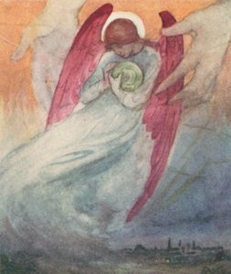 Illustration till The Dream of Gerontius av kardinal Newman (färg litho)