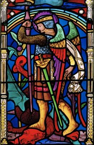The Last Judgement, detalj, St Michael, 1863 (målat glas)