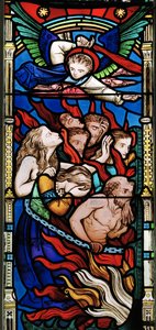 The Last Judgement, detalj, Ye Damned, 1863 (målat glas)