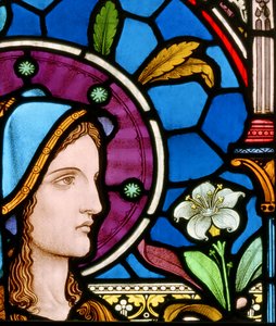 Jungfru Maria, 1863 (målat glas)