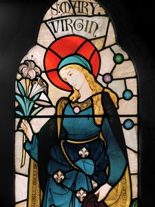 Jungfru Maria, 1864 (målat glas)