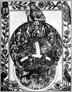 Kyrkans hierarki, ur "Theatrum Chemicum Britannicum" av Elias Ashmole, 1652