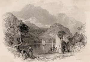 Pass of the Trossachs, Loch Katrine, Skottland (gravyr)