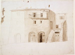 TOPIC från Italien: stenhus med två portar och trappor i mitten av Robert Wilhelm Ekman