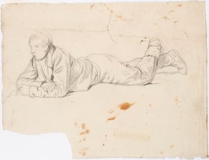 Pojke liggande på mage av Robert Wilhelm Ekman