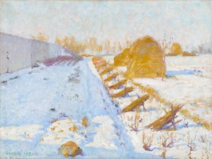 Vintersol och skugga av Robert William Vonnoh
