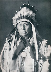 En sioux-hövding i sin krigsmålning, 1912