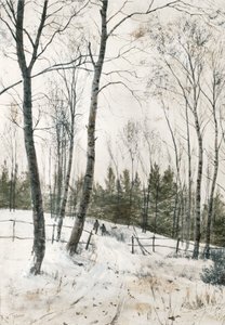 Två figurer i en vinterskog av Robert Winchester Fraser